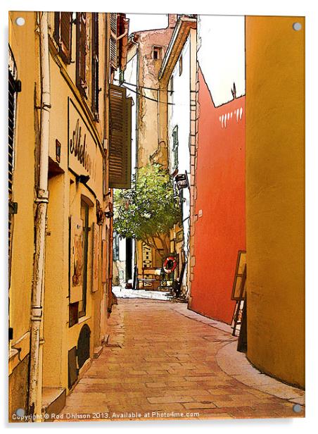 Streets of old St Tropez 2 Acrylic by Rod Ohlsson