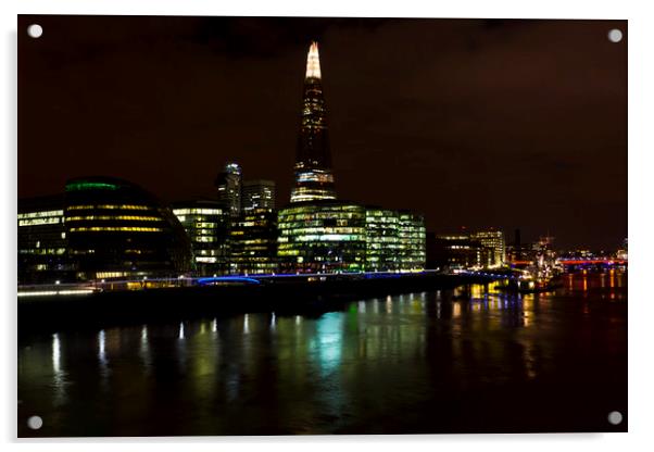 The Shard and Southbank London Acrylic by David Pyatt