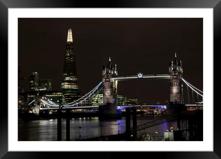 The Shard and Tower Bridge Framed Mounted Print by David Pyatt
