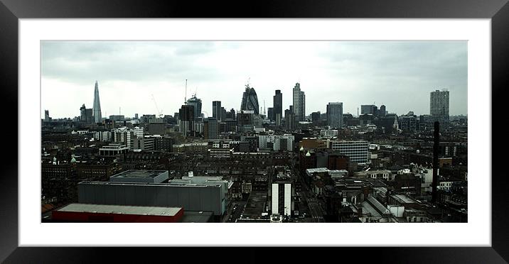 City of London Skyline Framed Mounted Print by David French