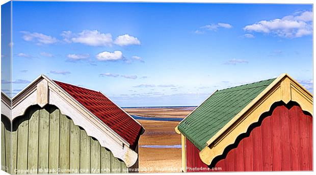A Beach huts view Canvas Print by Mark Bunning