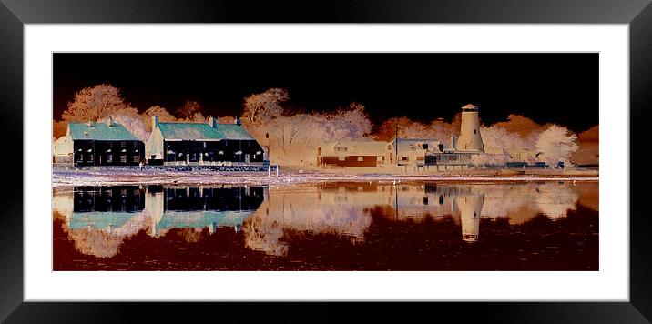 Langstone mill colour invert Framed Mounted Print by christopher darmanin