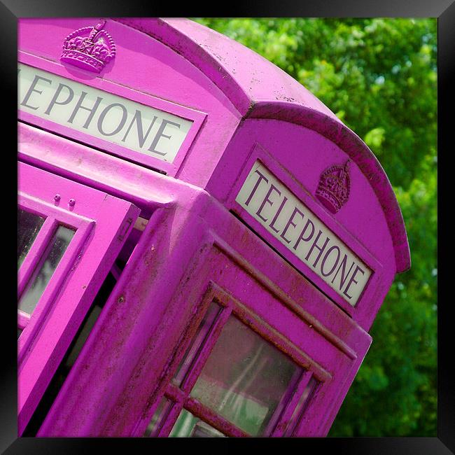 Pink british phonebox Framed Print by christopher darmanin