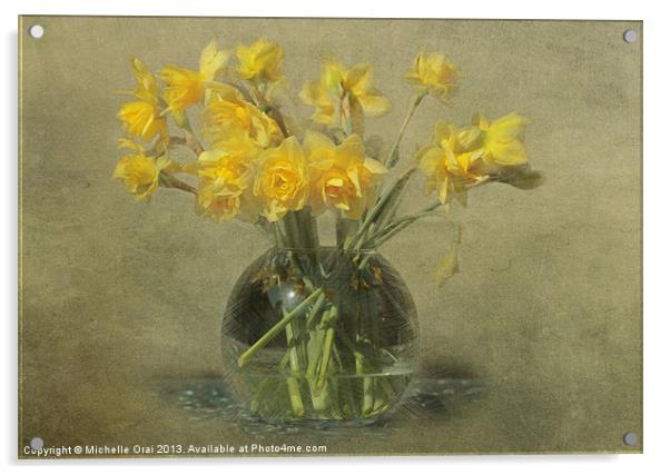 Springtime Daffodils Acrylic by Michelle Orai