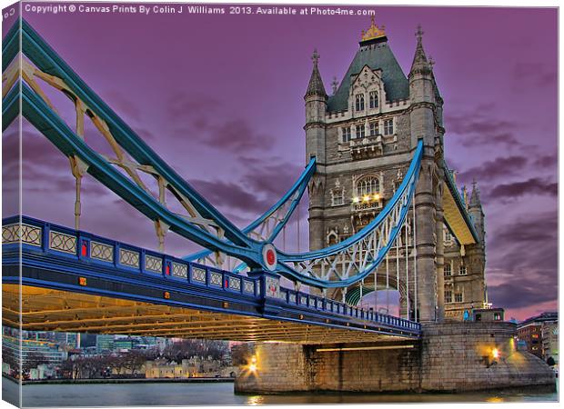 Tower Bridge From Below Canvas Print by Colin Williams Photography