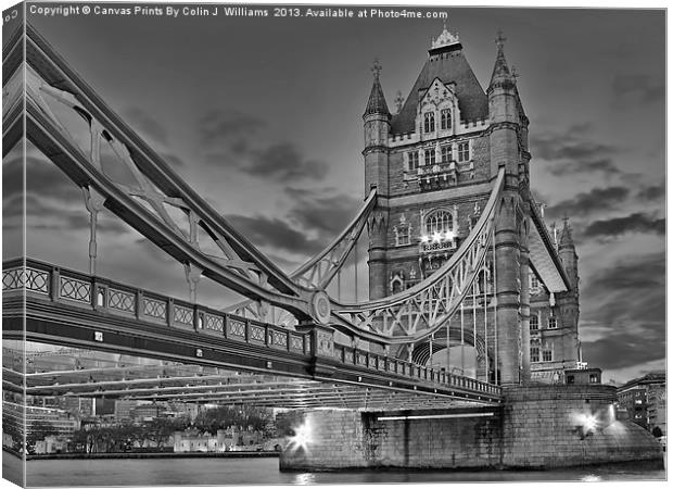 Tower Bridge From Below Canvas Print by Colin Williams Photography
