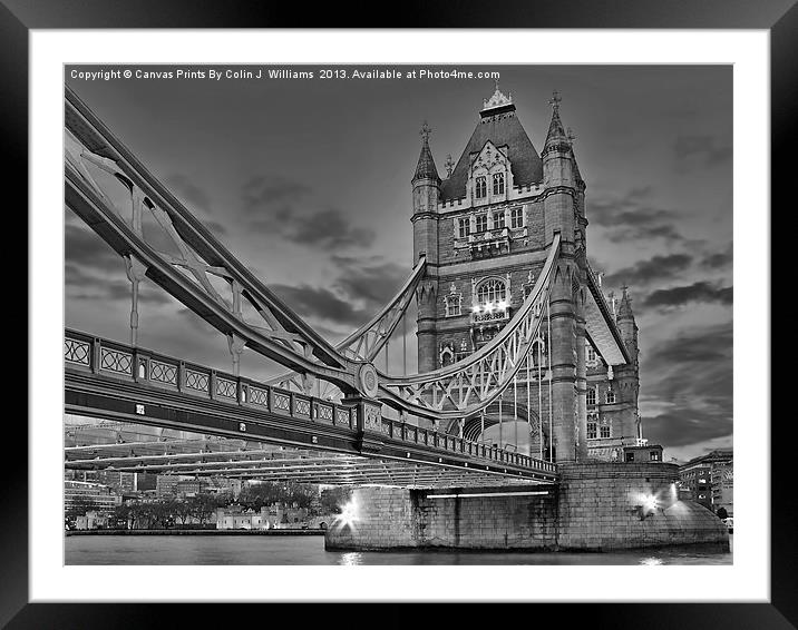 Tower Bridge From Below Framed Mounted Print by Colin Williams Photography