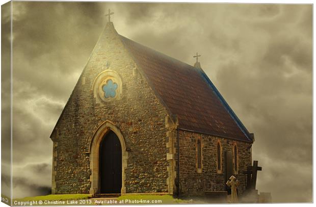 Chapel in the Mist Canvas Print by Christine Lake