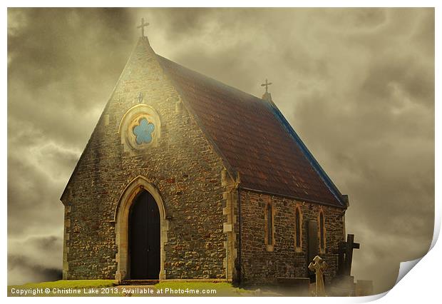 Chapel in the Mist Print by Christine Lake