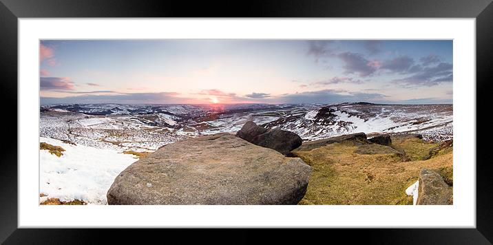 Higger Tor Panorama Framed Mounted Print by Jonathan Swetnam