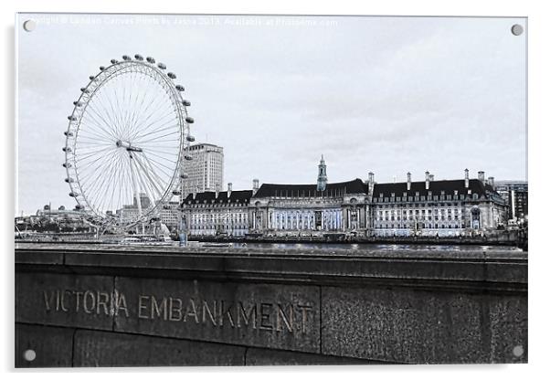 London Eye Mono Acrylic by Jasna Buncic