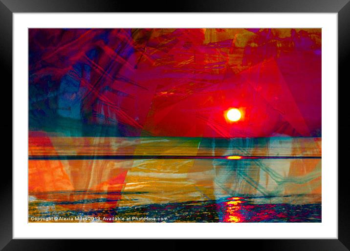 Red Sunset Framed Mounted Print by Alexia Miles