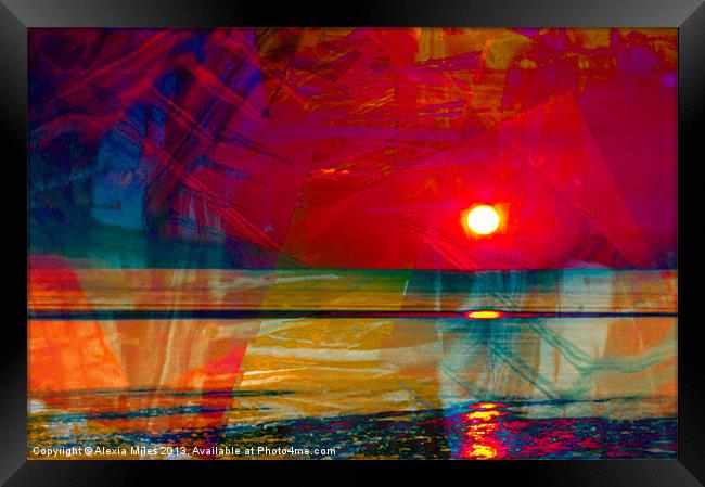 Red Sunset Framed Print by Alexia Miles
