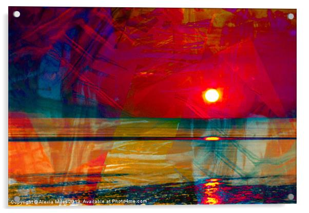 Red Sunset Acrylic by Alexia Miles