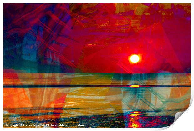 Red Sunset Print by Alexia Miles