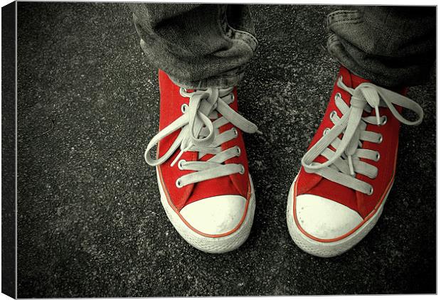 red sneakers Canvas Print by Heather Newton