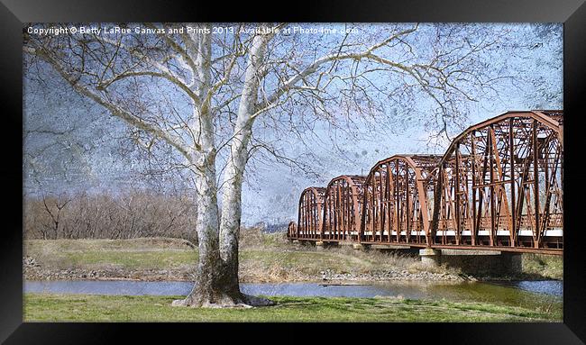 Route 66 Truss Bridge Framed Print by Betty LaRue