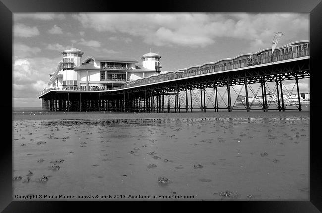 Grand Pier in Weston-Super-Mare Framed Print by Paula Palmer canvas