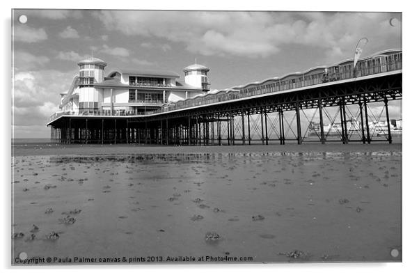 Grand Pier in Weston-Super-Mare Acrylic by Paula Palmer canvas