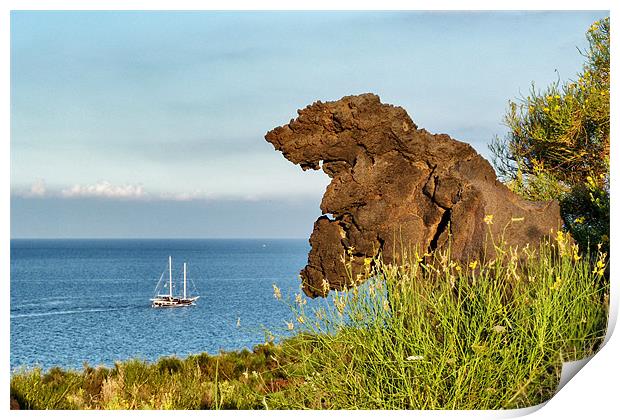 Italy_Sicily_Islands_Eolie_Vulcano_Valley_Of_Monst Print by Donatella Piccone