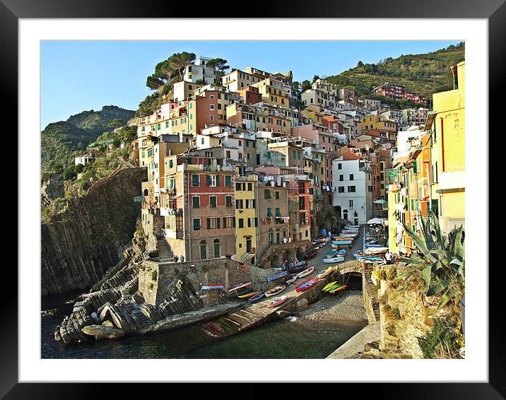 Italy_Liguria_Cinque_Terre_Riomaggiore Framed Mounted Print by Donatella Piccone