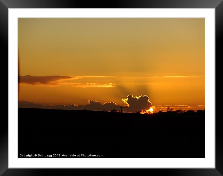 Sunset and cloud formation Framed Mounted Print by Bob Legg