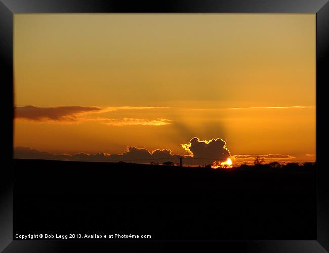 Sunset and cloud formation Framed Print by Bob Legg