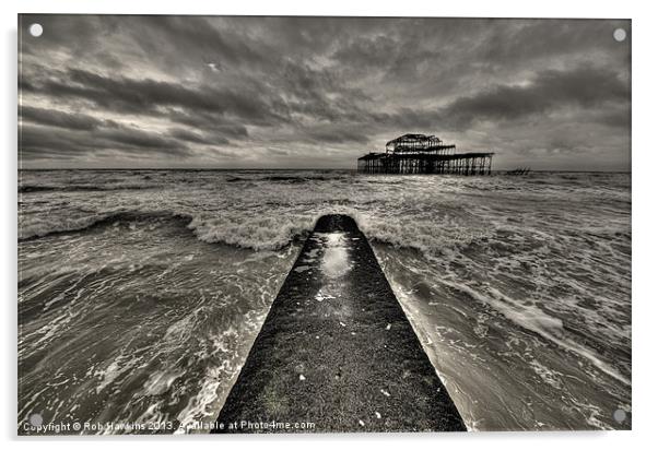 Remains of the Pier Acrylic by Rob Hawkins