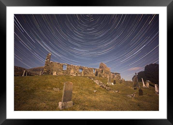 Cill Chriosd Church Star Trails Framed Mounted Print by James Grant