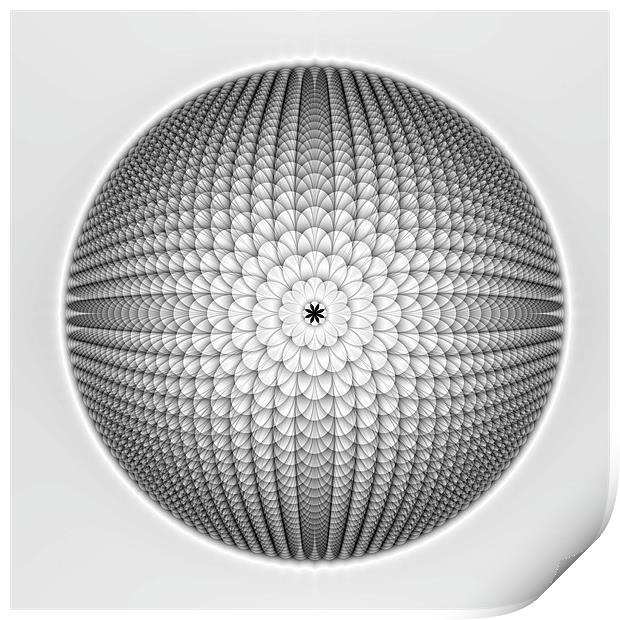 Monochrome Sphere Print by Colin Forrest