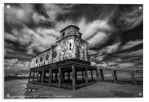 Lifeboat Station BW Acrylic by Wight Landscapes