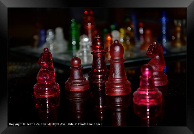 Chess set Framed Print by Telmo Zaldivar Jr
