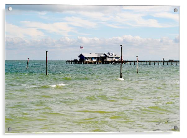 Florida fishing pier Acrylic by Regis Yaworski