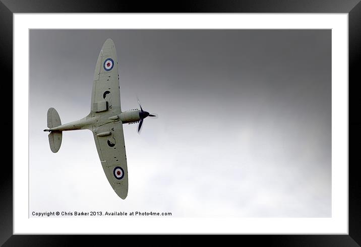 Spitfire Framed Mounted Print by Chris Barker