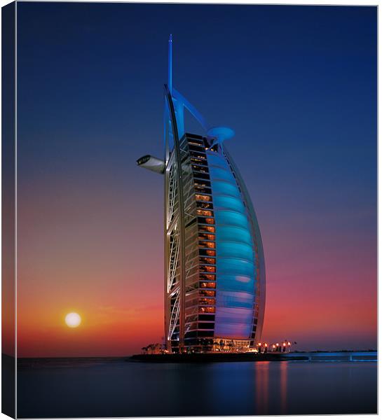 Burj at Sunset Canvas Print by Peter Cope