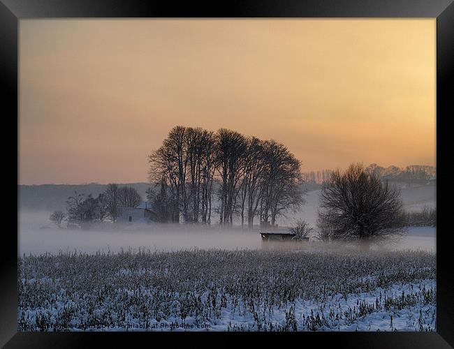 mist above the snow Framed Print by Jo Beerens