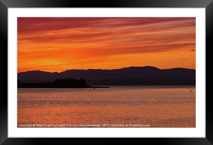 Sundown over Oban Bay Framed Mounted Print by Fiona Messenger
