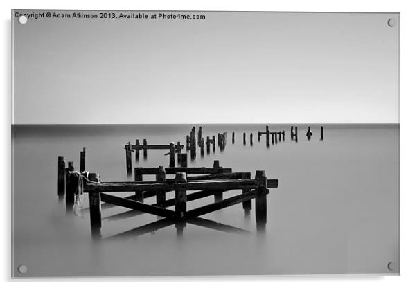 Swanage Old Pier Acrylic by Adam Atkinson