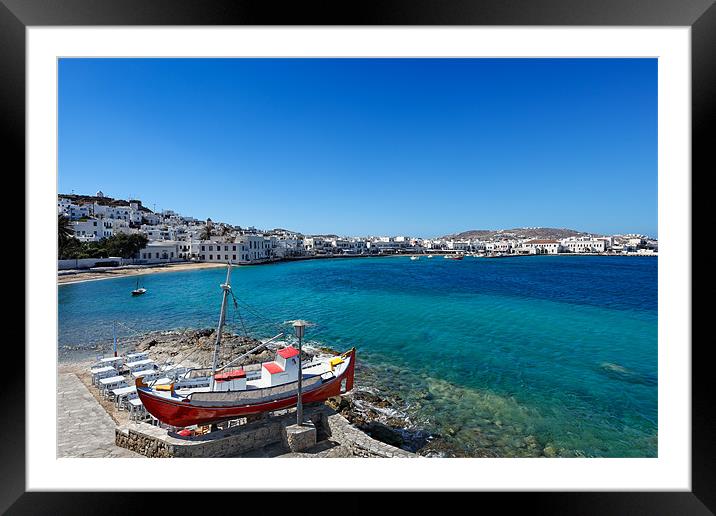Mykonos, Greece Framed Mounted Print by Constantinos Iliopoulos