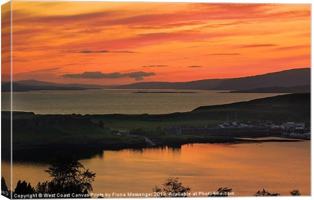 Sunset Over Kerrera Isle Canvas Print by Fiona Messenger