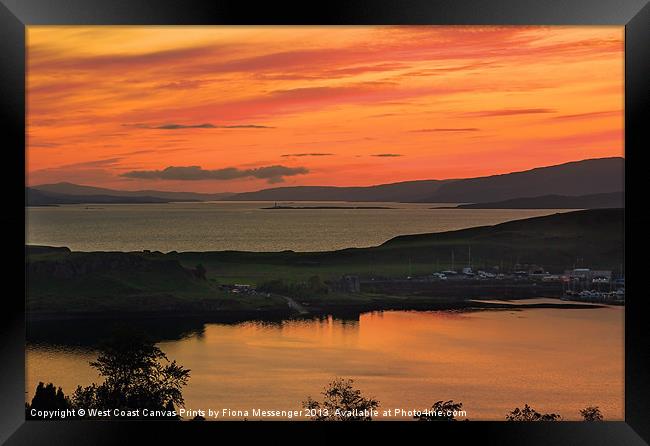 Sunset Over Kerrera Isle Framed Print by Fiona Messenger
