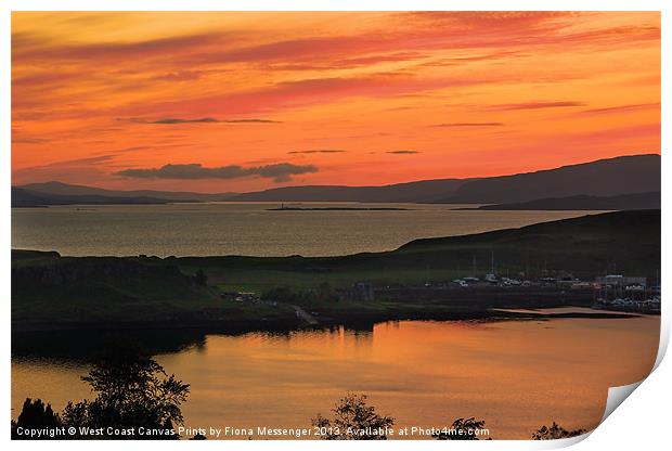 Sunset Over Kerrera Isle Print by Fiona Messenger