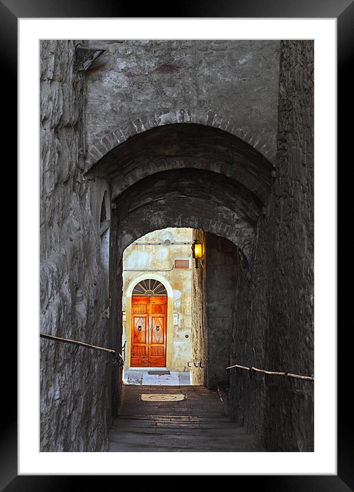 Down to the Tuscan doorway. Framed Mounted Print by Ian Duffield