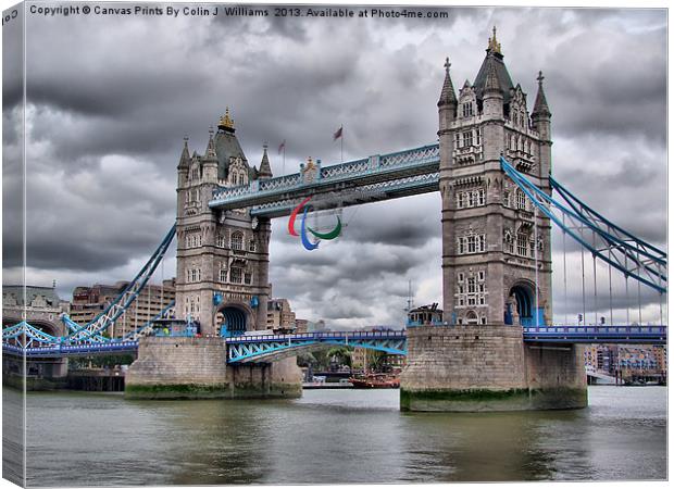 Para Olympic London 2012 - Tower Bridge Canvas Print by Colin Williams Photography