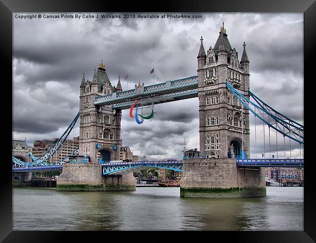 Para Olympic London 2012 - Tower Bridge Framed Print by Colin Williams Photography