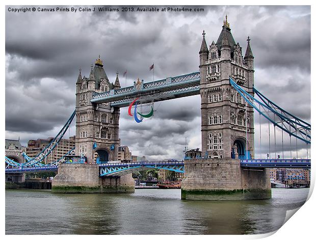 Para Olympic London 2012 - Tower Bridge Print by Colin Williams Photography