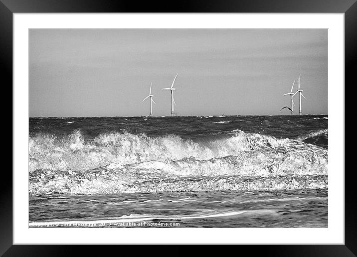 North sea wind turbines Framed Mounted Print by Sara Messenger
