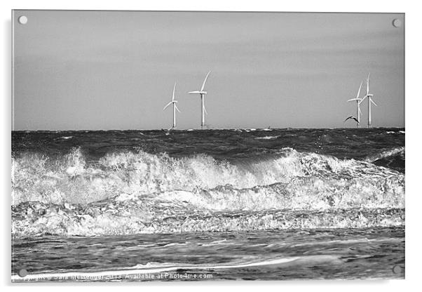 North sea wind turbines Acrylic by Sara Messenger