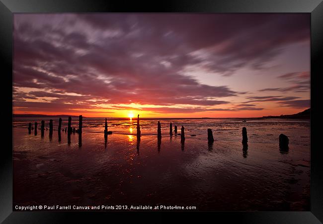 Caldy beach sunset 03/04/2013 Framed Print by Paul Farrell Photography