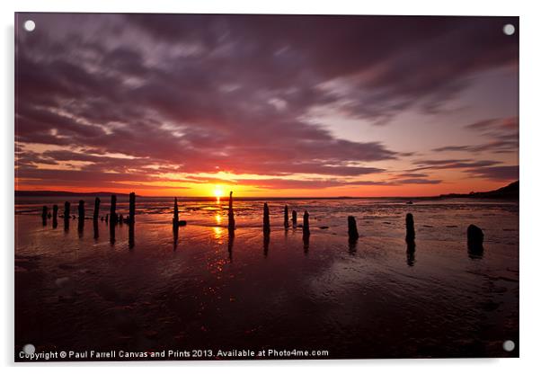 Caldy beach sunset 03/04/2013 Acrylic by Paul Farrell Photography